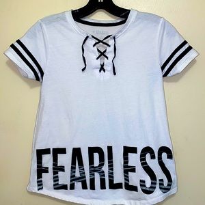Fearless White Top Lace Up
